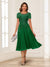 A-Line/Princess Scoop Short Sleeves Chiffon Mother of the Bride Dresses with Applique