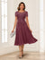A-Line/Princess Scoop Short Sleeves Chiffon Mother of the Bride Dresses with Applique
