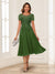 A-Line/Princess Scoop Short Sleeves Chiffon Mother of the Bride Dresses with Applique
