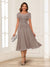 A-Line/Princess Scoop Short Sleeves Chiffon Mother of the Bride Dresses with Applique