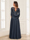 A-Line/Princess Illusion Scoop Appliques Ruched Mother of the Bride Dresses with Cape