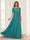 A-Line/Princess Illusion Scoop Appliques Ruched Mother of the Bride Dresses with Cape