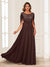 A-Line/Princess Illusion Scoop Appliques Ruched Mother of the Bride Dresses with Cape