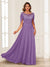 A-Line/Princess Illusion Scoop Appliques Ruched Mother of the Bride Dresses with Cape