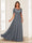 A-Line/Princess Illusion Scoop Appliques Ruched Mother of the Bride Dresses with Cape