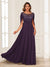A-Line/Princess Illusion Scoop Appliques Ruched Mother of the Bride Dresses with Cape