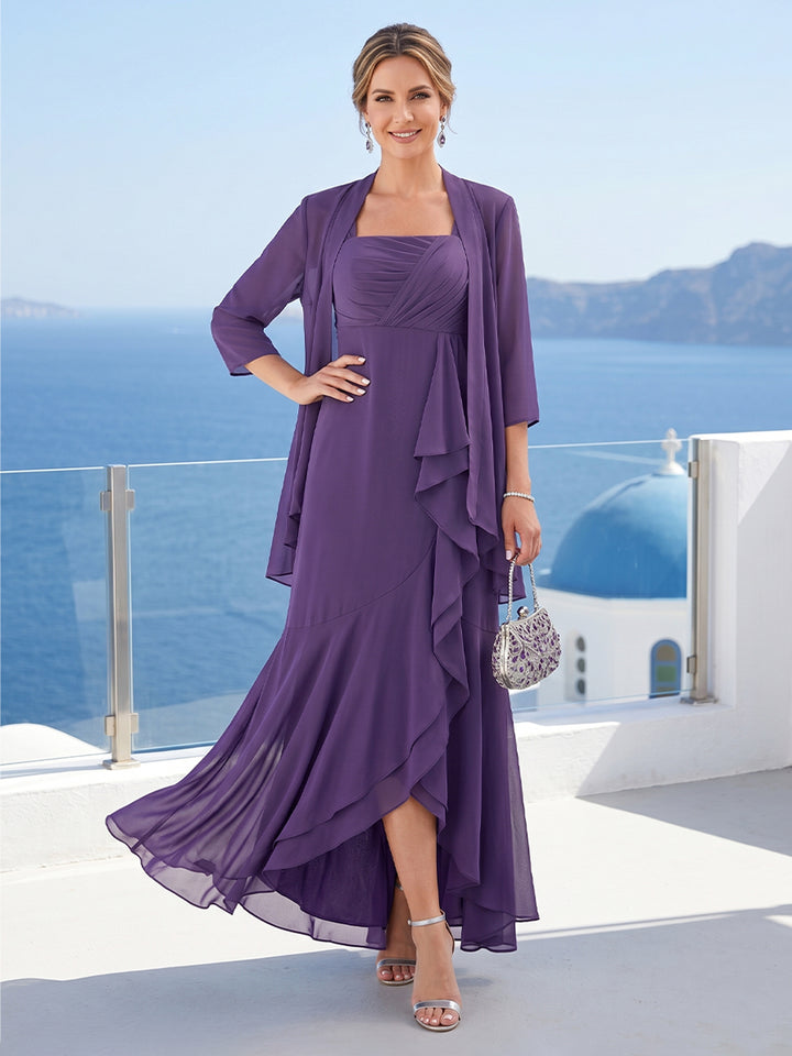 A-Line/Princess Sleeveless Mother of the Bride Dresses with Ruffles &amp; Split Side