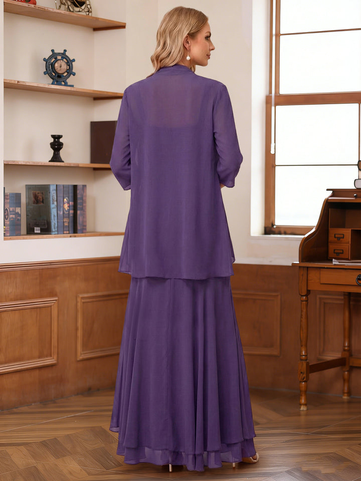 A-Line/Princess Sleeveless Mother of the Bride Dresses with Ruffles &amp; Split Side