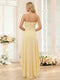 Sheath/Column Strapless Asymmetrical Bridesmaid Dresses with Split Side & Ruffles