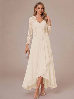 A-Line/Princess Sweetheart Sleeveless Asymmetrical Mother of the Bride Dresses with Appliques & Jacket