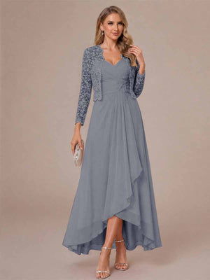 A-Line/Princess Sweetheart Sleeveless Asymmetrical Mother of the Bride Dresses with Appliques & Jacket