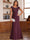 Trumpet/Mermaid Scoop Short Sleeves Chiffon Mother of the Bride Dresses with Applique