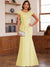 Trumpet/Mermaid Scoop Short Sleeves Chiffon Mother of the Bride Dresses with Applique