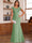 Trumpet/Mermaid Scoop Short Sleeves Chiffon Mother of the Bride Dresses with Applique
