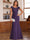 Trumpet/Mermaid Scoop Short Sleeves Chiffon Mother of the Bride Dresses with Applique