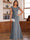 Trumpet/Mermaid Scoop Short Sleeves Chiffon Mother of the Bride Dresses with Applique