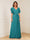 A-Line/Princess V-Neck Short Sleeves Appliques Ruched Mother of the Bride Dresses