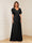 A-Line/Princess V-Neck Short Sleeves Appliques Ruched Mother of the Bride Dresses