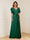A-Line/Princess V-Neck Short Sleeves Appliques Ruched Mother of the Bride Dresses
