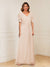 A-Line/Princess V-Neck Short Sleeves Appliques Ruched Mother of the Bride Dresses