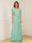A-Line/Princess V-Neck Short Sleeves Appliques Ruched Mother of the Bride Dresses