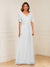 A-Line/Princess V-Neck Short Sleeves Appliques Ruched Mother of the Bride Dresses