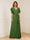 A-Line/Princess V-Neck Short Sleeves Appliques Ruched Mother of the Bride Dresses