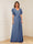A-Line/Princess V-Neck Short Sleeves Appliques Ruched Mother of the Bride Dresses