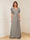A-Line/Princess V-Neck Short Sleeves Appliques Ruched Mother of the Bride Dresses