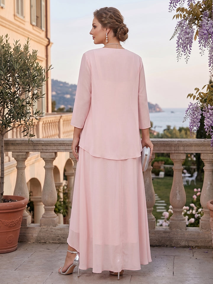 A-Line/Princess Asymmetrical Sleeveless Plus Size Mother of the Bride Dresses With Ruffles &amp; Jacket