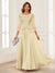 A-Line/Princess Scoop 3/4 Sleeves Chiffon Mother of the Bride Dresses with Applique