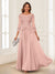 A-Line/Princess Scoop 3/4 Sleeves Chiffon Mother of the Bride Dresses with Applique