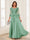 A-Line/Princess Scoop 3/4 Sleeves Chiffon Mother of the Bride Dresses with Applique