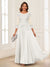 A-Line/Princess Scoop 3/4 Sleeves Chiffon Mother of the Bride Dresses with Applique