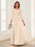 A-Line/Princess Scoop 3/4 Sleeves Chiffon Mother of the Bride Dresses with Applique