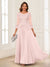 A-Line/Princess Scoop 3/4 Sleeves Chiffon Mother of the Bride Dresses with Applique