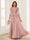 A-Line/Princess Scoop 3/4 Sleeves Chiffon Mother of the Bride Dresses with Applique