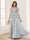 A-Line/Princess Scoop 3/4 Sleeves Chiffon Mother of the Bride Dresses with Applique