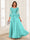 A-Line/Princess Scoop 3/4 Sleeves Chiffon Mother of the Bride Dresses with Applique