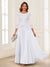 A-Line/Princess Scoop 3/4 Sleeves Chiffon Mother of the Bride Dresses with Applique