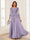 A-Line/Princess Scoop 3/4 Sleeves Chiffon Mother of the Bride Dresses with Applique