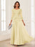 A-Line/Princess Scoop 3/4 Sleeves Chiffon Mother of the Bride Dresses with Applique