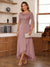 A-Line/Princess Scoop Asymmetrical  Mother of the Bride Dresses with Cape & Appliques
