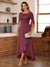 A-Line/Princess Scoop Asymmetrical  Mother of the Bride Dresses with Cape & Appliques