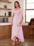 A-Line/Princess Scoop Asymmetrical  Mother of the Bride Dresses with Cape & Appliques