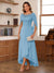 A-Line/Princess Scoop Asymmetrical  Mother of the Bride Dresses with Cape & Appliques