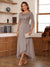 A-Line/Princess Scoop Asymmetrical  Mother of the Bride Dresses with Cape & Appliques
