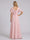 A-Line/Princess V-Neck Short Sleeves Floor-Length Long Bridesmaid Dresses with Ruffles