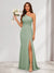A-Line/Princess One-Shoulder Sleeveless Floor-Length Bridesmaid Dresses with Split Side & Ruched