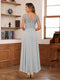 A-Line/Princess Scoop Short Sleeves Mother of the Bride Dresses with Applique & Ruffles